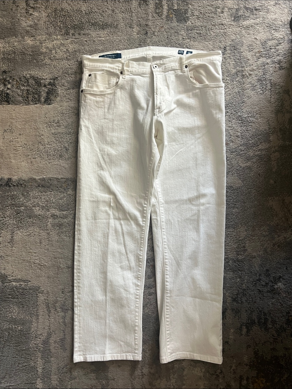 Faconnable Men's White Straight Jeans